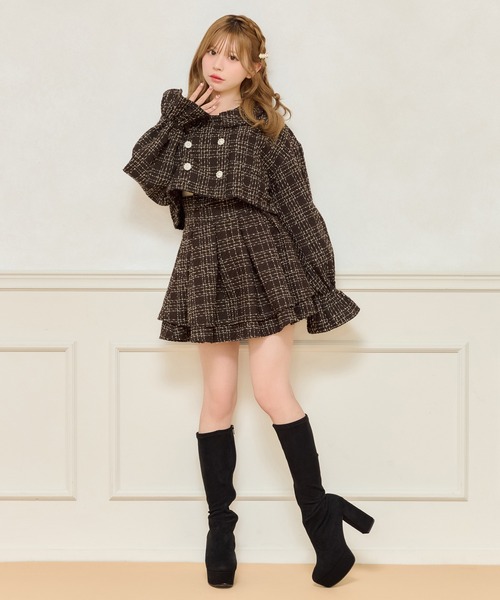 apres jour（アプレジュール）の「【apres jour×Miridy】ツイードジャケット（テーラードジャケット・レディース・ライトピンク/ブラック/ライトブルー/ダークブラウン/ホワイト・X-LARGE/フリー）」の12枚目の写真