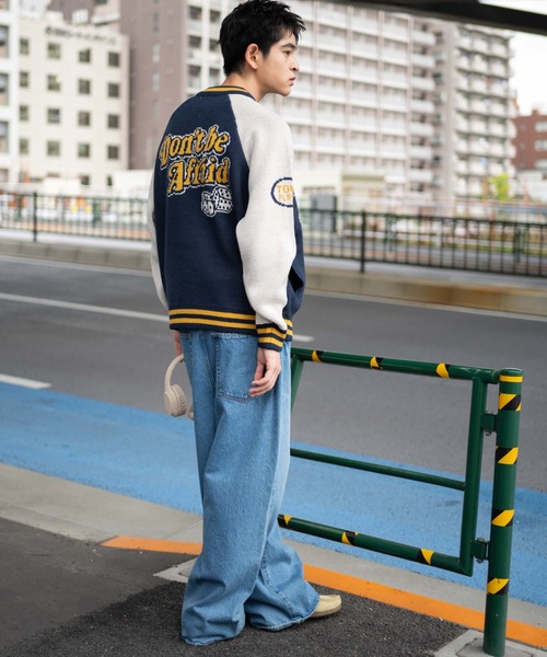 WEGO(ウィゴー)の「WEGO/ジャガードニットスタジャン(カーディガン/ボレロ・メンズ・ブラック/ワイン/ネイビー/ダークグリーン・LARGE/MEDIUM)」の6枚目の写真