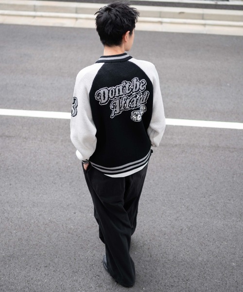 WEGO(ウィゴー)の「WEGO/ジャガードニットスタジャン(カーディガン/ボレロ・メンズ・ブラック/ワイン/ネイビー/ダークグリーン・LARGE/MEDIUM)」の5枚目の写真