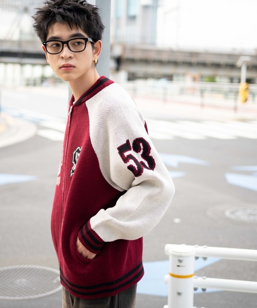 WEGO(ウィゴー)の「WEGO/ジャガードニットスタジャン(カーディガン/ボレロ・メンズ・ブラック/ワイン/ネイビー/ダークグリーン・LARGE/MEDIUM)」の18枚目の写真