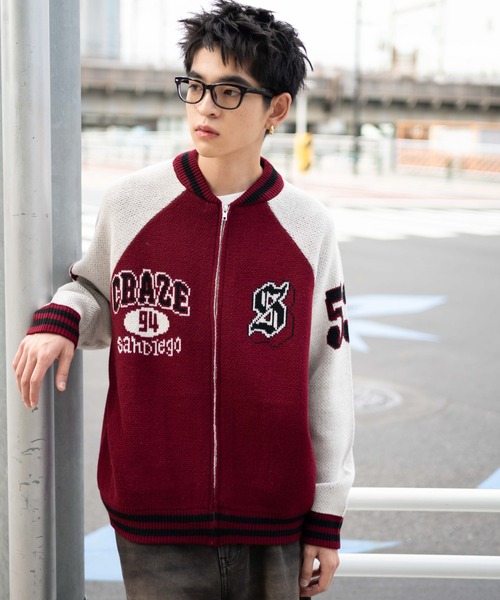 WEGO(ウィゴー)の「WEGO/ジャガードニットスタジャン(カーディガン/ボレロ・メンズ・ブラック/ワイン/ネイビー/ダークグリーン・LARGE/MEDIUM)」の19枚目の写真