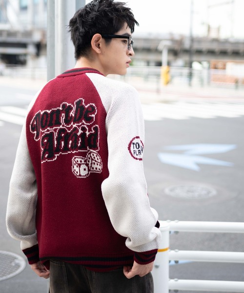 WEGO(ウィゴー)の「WEGO/ジャガードニットスタジャン(カーディガン/ボレロ・メンズ・ブラック/ワイン/ネイビー/ダークグリーン・LARGE/MEDIUM)」の20枚目の写真