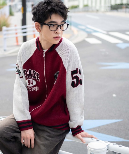 WEGO(ウィゴー)の「WEGO/ジャガードニットスタジャン(カーディガン/ボレロ・メンズ・ブラック/ワイン/ネイビー/ダークグリーン・LARGE/MEDIUM)」の21枚目の写真