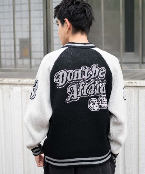 WEGO(ウィゴー)の「WEGO/ジャガードニットスタジャン(カーディガン/ボレロ・メンズ・ブラック/ワイン/ネイビー/ダークグリーン・LARGE/MEDIUM)」の9枚目の写真