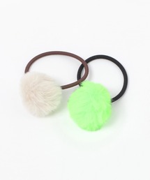 studio CLIP | フェイクファーポンポン 2SET(ヘアゴム)