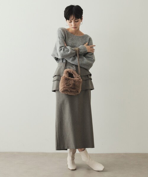 OPAQUE.CLIP（オペークドットクリップ）の「◆【2WAY】フェイクファーショルダーバッグ（ショルダーバッグ・レディース・ブラウン系/ライトベージュ/チャコールグレー/オレンジ・00）」の8枚目の写真