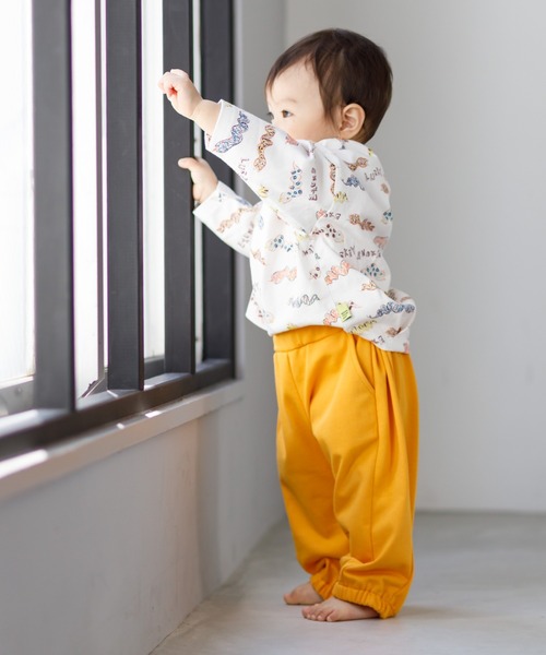 MAKE YOUR DAY（メイクユアデイ）の「たっぽりシルエット無地カットソーパンツ■80～140cm（スウェットパンツ・キッズ・グレー/ブラック/オレンジ/ピンク・80/90/100/110/120/130/140）」の8枚目の写真