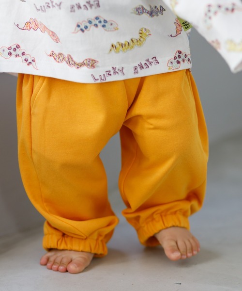 MAKE YOUR DAY（メイクユアデイ）の「たっぽりシルエット無地カットソーパンツ■80～140cm（スウェットパンツ・キッズ・グレー/ブラック/オレンジ/ピンク・80/90/100/110/120/130/140）」の7枚目の写真