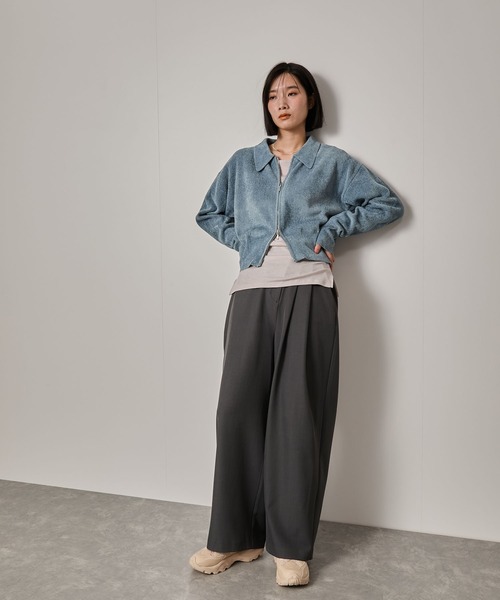 NERGY(ナージー)の「エアリータッチギャザープルオーバー(Tシャツ/カットソー・レディース・ラベンダー/ベージュ/ダークブラウン・FREE)」の10枚目の写真