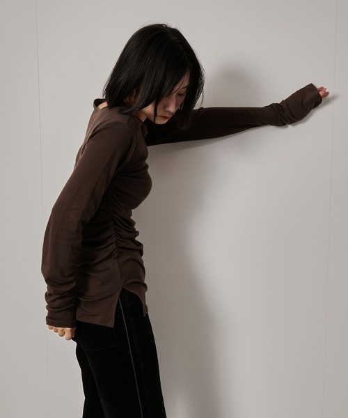 NERGY(ナージー)の「エアリータッチギャザープルオーバー(Tシャツ/カットソー・レディース・ラベンダー/ベージュ/ダークブラウン・FREE)」の14枚目の写真