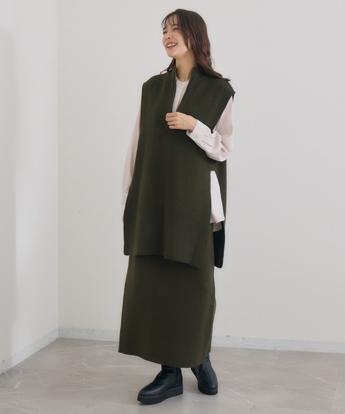 KATHARINE ROSS(キャサリンロス)の「【KATHARINE ROSS】ハーフZIPベスト&スカ―ト SET(ワンピース・レディース・カーキ/ブラック・MEDIUM)」の20枚目の写真