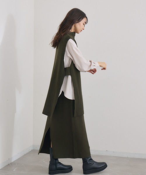 KATHARINE ROSS(キャサリンロス)の「【KATHARINE ROSS】ハーフZIPベスト&スカ―ト SET(ワンピース・レディース・カーキ/ブラック・MEDIUM)」の22枚目の写真