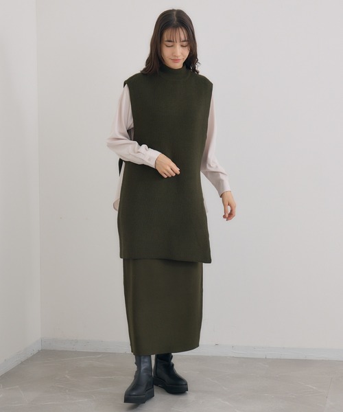 KATHARINE ROSS(キャサリンロス)の「【KATHARINE ROSS】ハーフZIPベスト&スカ―ト SET(ワンピース・レディース・カーキ/ブラック・MEDIUM)」の11枚目の写真