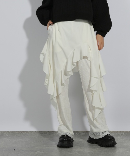 HARE（ハレ）の「タイトレースレイヤーパンツ(HARE)（その他パンツ・レディース・ブラック/ホワイト・FREE）」の7枚目の写真