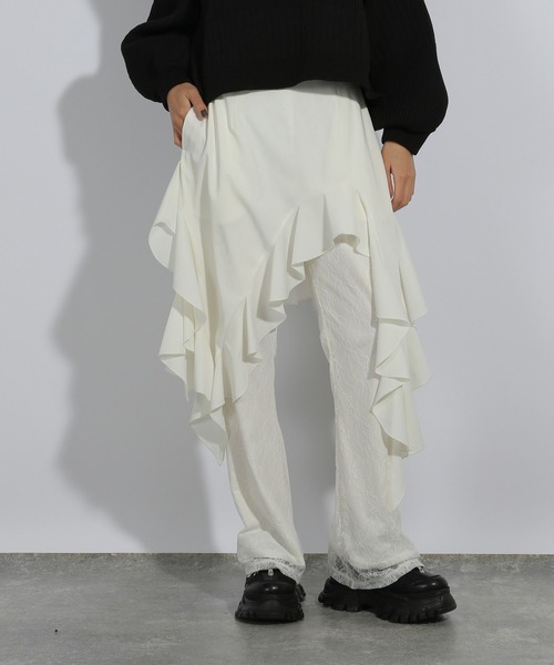 HARE（ハレ）の「タイトレースレイヤーパンツ(HARE)（その他パンツ・レディース・ブラック/ホワイト・FREE）」の8枚目の写真