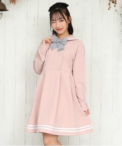 新品未使用　mezzo piano くま耳セーラーカットワンピース 120cm くま耳セーラー カットワンピース（ミドルワンピース） | mezzo