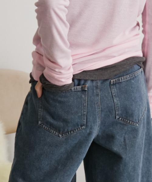 Auntie Rosa Holiday(アンティローザホリデー)の「センターラインハーフデニムパンツ(デニムパンツ・レディース・ブルー/ブラック・FREE)」の7枚目の写真