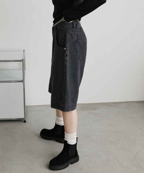 Auntie Rosa Holiday(アンティローザホリデー)の「センターラインハーフデニムパンツ(デニムパンツ・レディース・ブルー/ブラック・FREE)」の16枚目の写真