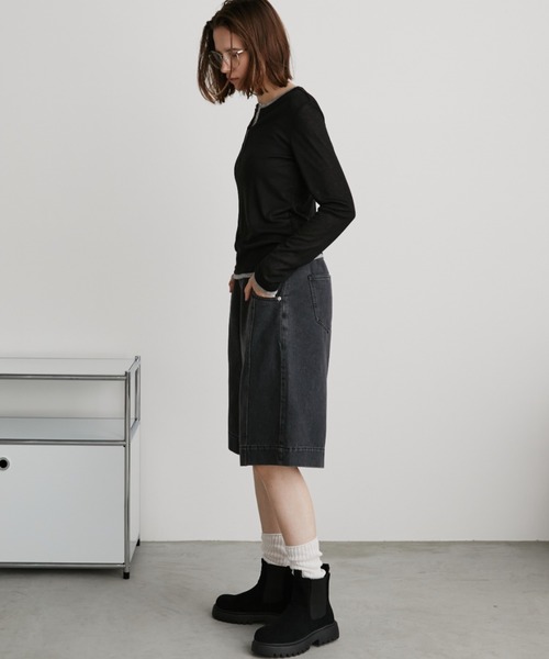 Auntie Rosa Holiday(アンティローザホリデー)の「センターラインハーフデニムパンツ(デニムパンツ・レディース・ブルー/ブラック・FREE)」の20枚目の写真