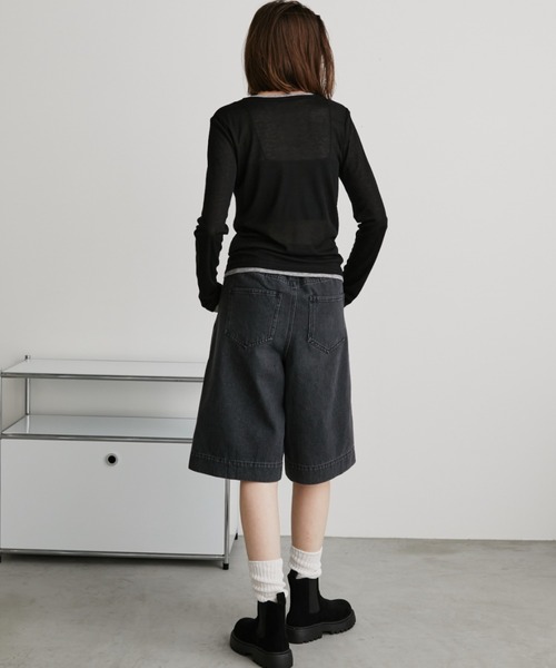 Auntie Rosa Holiday(アンティローザホリデー)の「センターラインハーフデニムパンツ(デニムパンツ・レディース・ブルー/ブラック・FREE)」の21枚目の写真