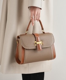 【NiiNa】【高品質牛革】2wayクラシックデザインバイカラーバッグ