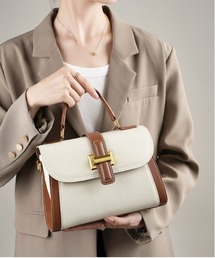 NiiNa | 【NiiNa】【高品質牛革】2wayクラシックデザインバイカラーバッグ(ショルダーバッグ)