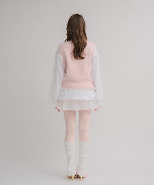 Lolime by mellfy memory（ロリミー バイ メルフィーメモリー）の「syrup frill ミニスカート（スカート・レディース・ピンク/ホワイト・LL/M）」の15枚目の写真