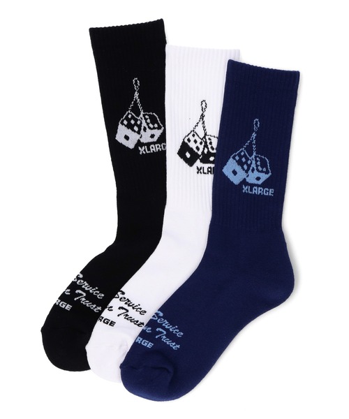 XLARGE（エクストララージ）の「MONKEY WRENCHERS SOCKS（ソックス/靴下・メンズ・ネイビー/ホワイト/ブラック・ONE SIZE）」の4枚目の写真