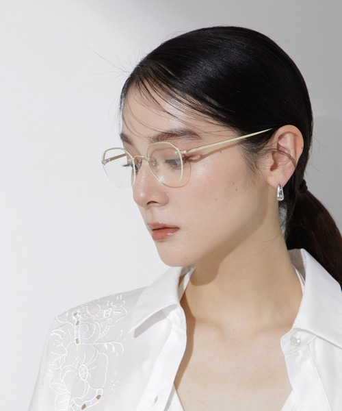 NOEYEDIA（ノーアイディア）の「NOEYEDIA/メタルフレームクリア メガネ（メガネ・レディース・シルバー/ゴールド・FREE）」の3枚目の写真