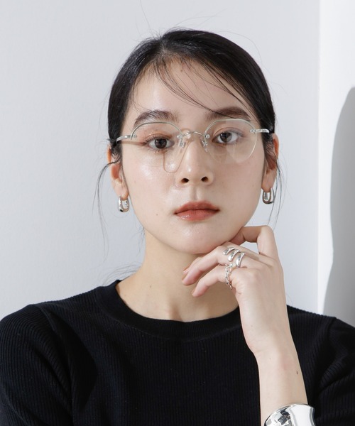 NOEYEDIA（ノーアイディア）の「NOEYEDIA/メタルフレームクリア メガネ（メガネ・レディース・シルバー/ゴールド・FREE）」の4枚目の写真