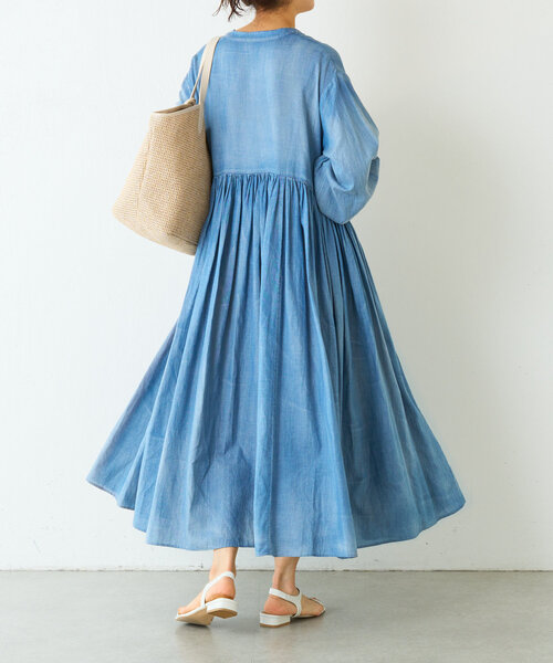 BEARDSLEY（ビアズリー）の「《FRIPIER》シフォンデニムギャザーワンピ