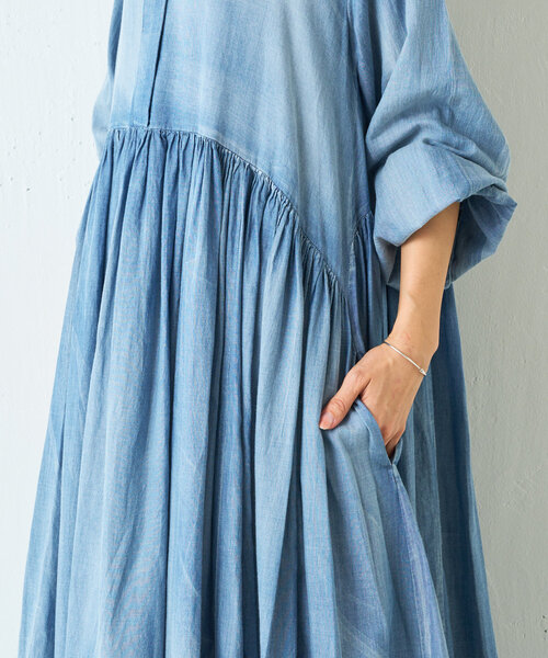 BEARDSLEY（ビアズリー）の「《FRIPIER》シフォンデニムギャザーワンピ