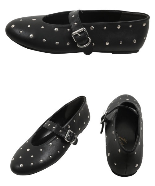 KOBE LETTUCE(コウベレタス)の「リベットメリージェーン(パンプス・レディース・オフホワイト/ブラック・L/M/S)」の6枚目の写真