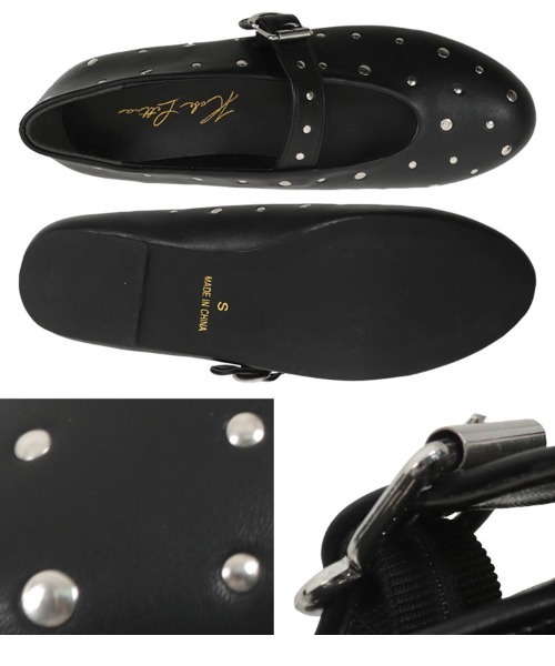 KOBE LETTUCE(コウベレタス)の「リベットメリージェーン(パンプス・レディース・オフホワイト/ブラック・L/M/S)」の7枚目の写真