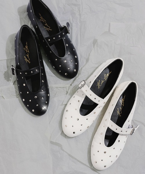 KOBE LETTUCE(コウベレタス)の「リベットメリージェーン(パンプス・レディース・オフホワイト/ブラック・L/M/S)」の12枚目の写真