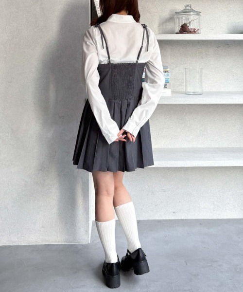archives（アルシーヴ）の「２ｗａｙリボンプリーツミニキャミワンピース（ワンピース・レディース・アイボリー/ブラック/グレー・MEDIUM）」の8枚目の写真