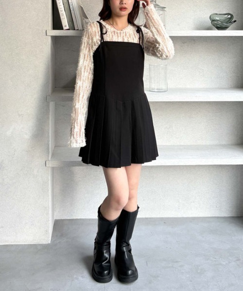 archives（アルシーヴ）の「２ｗａｙリボンプリーツミニキャミワンピース（ワンピース・レディース・アイボリー/ブラック/グレー・MEDIUM）」の12枚目の写真