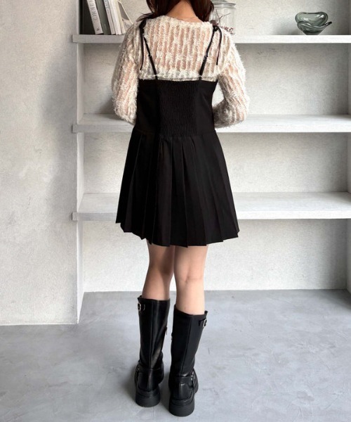 archives（アルシーヴ）の「２ｗａｙリボンプリーツミニキャミワンピース（ワンピース・レディース・アイボリー/ブラック/グレー・MEDIUM）」の16枚目の写真