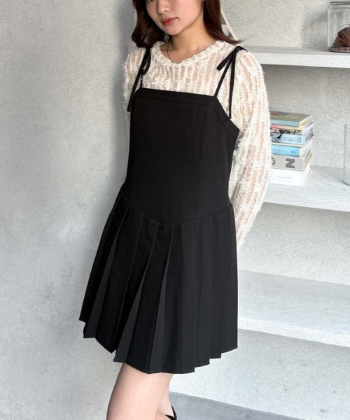 archives（アルシーヴ）の「２ｗａｙリボンプリーツミニキャミワンピース（ワンピース・レディース・アイボリー/ブラック/グレー・MEDIUM）」の17枚目の写真