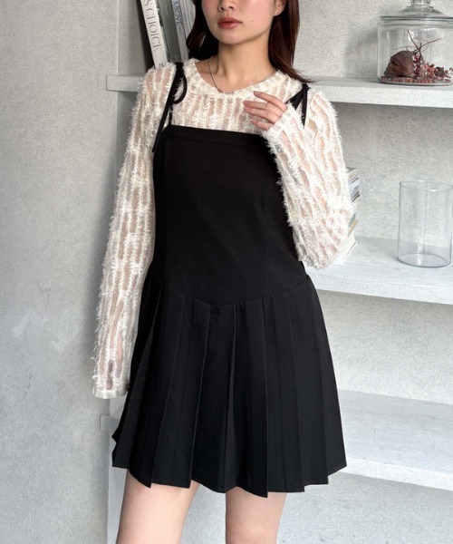 archives（アルシーヴ）の「２ｗａｙリボンプリーツミニキャミワンピース（ワンピース・レディース・アイボリー/ブラック/グレー・MEDIUM）」の19枚目の写真