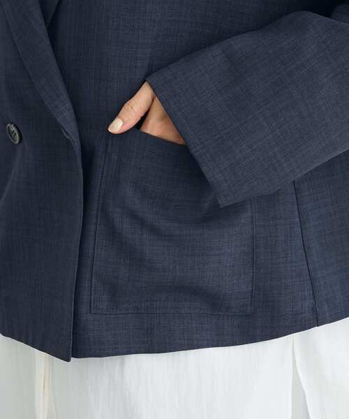 Green　Parks（グリーンパークス）の「ショートジャケット（テーラードジャケット・レディース・ネイビー/グレー/ライトベージュ・FREE）」の12枚目の写真