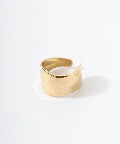 blancotokyo(ブランコトウキョウ)の「blancotokyo 日本製 金属アレルギー対策 サージカルステンレス 316L サイズ調整可能 ニュアンスプレート リング 男女兼用(リング・レディース・ゴールド/シルバー・#11)」の3枚目の写真