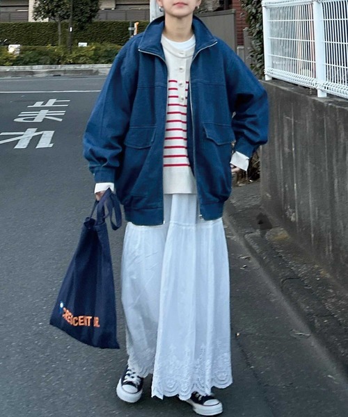 CORNERS by KR（コーナーズバイケーアール）の「【CORNERS by KR】デニムZIPジャケット（デニムジャケット・レディース・ネイビー/ブルー・M）」の7枚目の写真