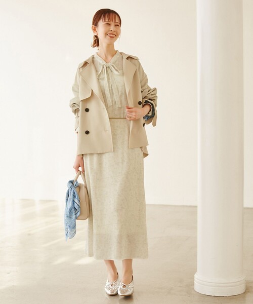 ROPE' PICNIC（ロペピクニック）の「【YOKU MOKU/ヨックモック×ROPE' PICNIC】ショートトレンチコート/撥水・花粉ガード（トレンチコート・レディース・ベージュ・38）」の3枚目の写真