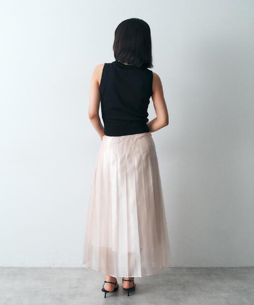 CODE A（コードエー）の「shiny sheer pleated skirt（スカート・レディース・ライトグリーン/ピンク・34/36/38）」の5枚目の写真