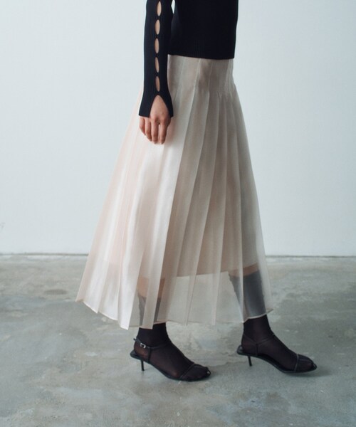 セール】shiny sheer pleated skirt（スカート）｜CODE A