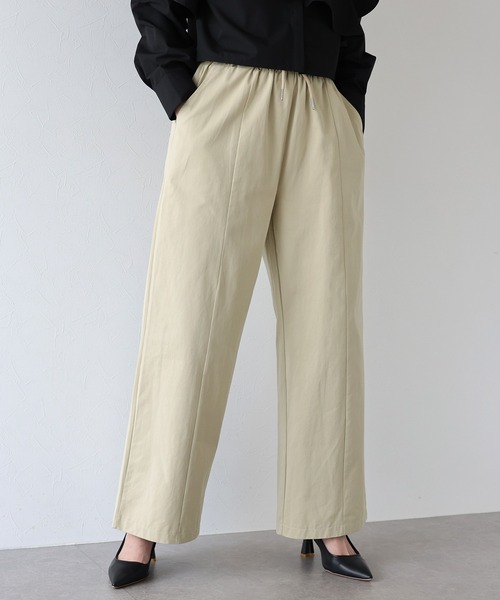 J by blue（ジェイバイブルー）の「ベーシックセンターシームパンツ（スラックス・レディース・ブラック/ベージュ・MEDIUM）」の3枚目の写真