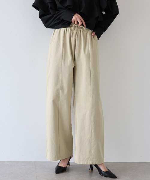 J by blue（ジェイバイブルー）の「ベーシックセンターシームパンツ（スラックス・レディース・ブラック/ベージュ・MEDIUM）」の5枚目の写真