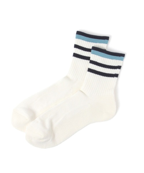 GLOBAL WORK（グローバルワーク）の「らくごこちフィットソックス/ミドル/283172（ソックス/靴下・メンズ・ホワイト/ブラック/グリーン/イエロー/ブルー系その他6/ブルー系その他7/グレー系その他6/ブルー系その他2/ホワイト系その他/ブラック系その他/ネイビー/ブルー/オレンジ/グレー/ホワイト系その他2/グリーン系その他6/ブラック系その他2/イエロー系その他6/ダークブルー/グレー系その他7/サックスブルー/レッド/ライトグレー/ダークブラウン/ホワイト系その他3・FREE）」の4枚目の写真