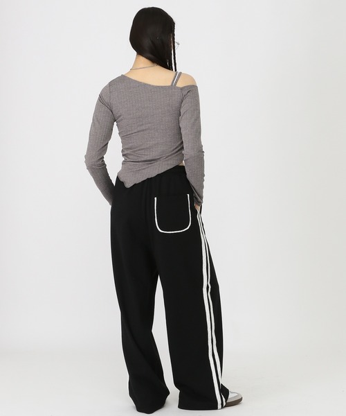 3.3 Field Trip (3.3フィールドトリップ)の「3.3 Field Trip/レースラインパンツ(スウェットパンツ・レディース・ブラック/グレー・FREE)」の16枚目の写真